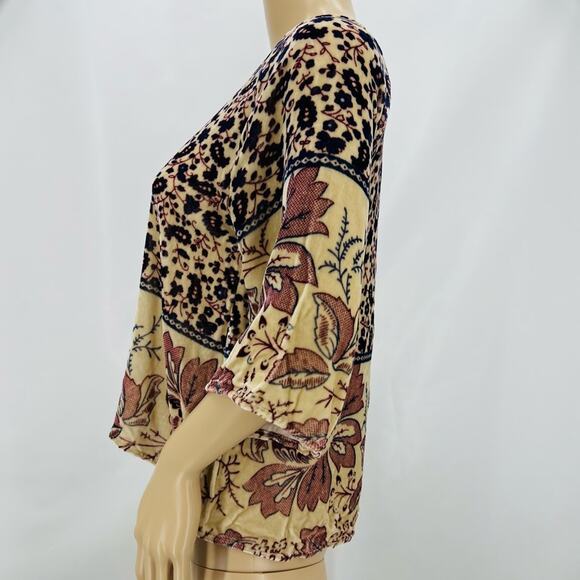 Chaser Folkloric Tapestry Silk Blend Boat Neck Top - Picture 10 of 12